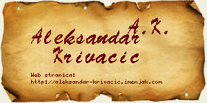 Aleksandar Krivačić vizit kartica